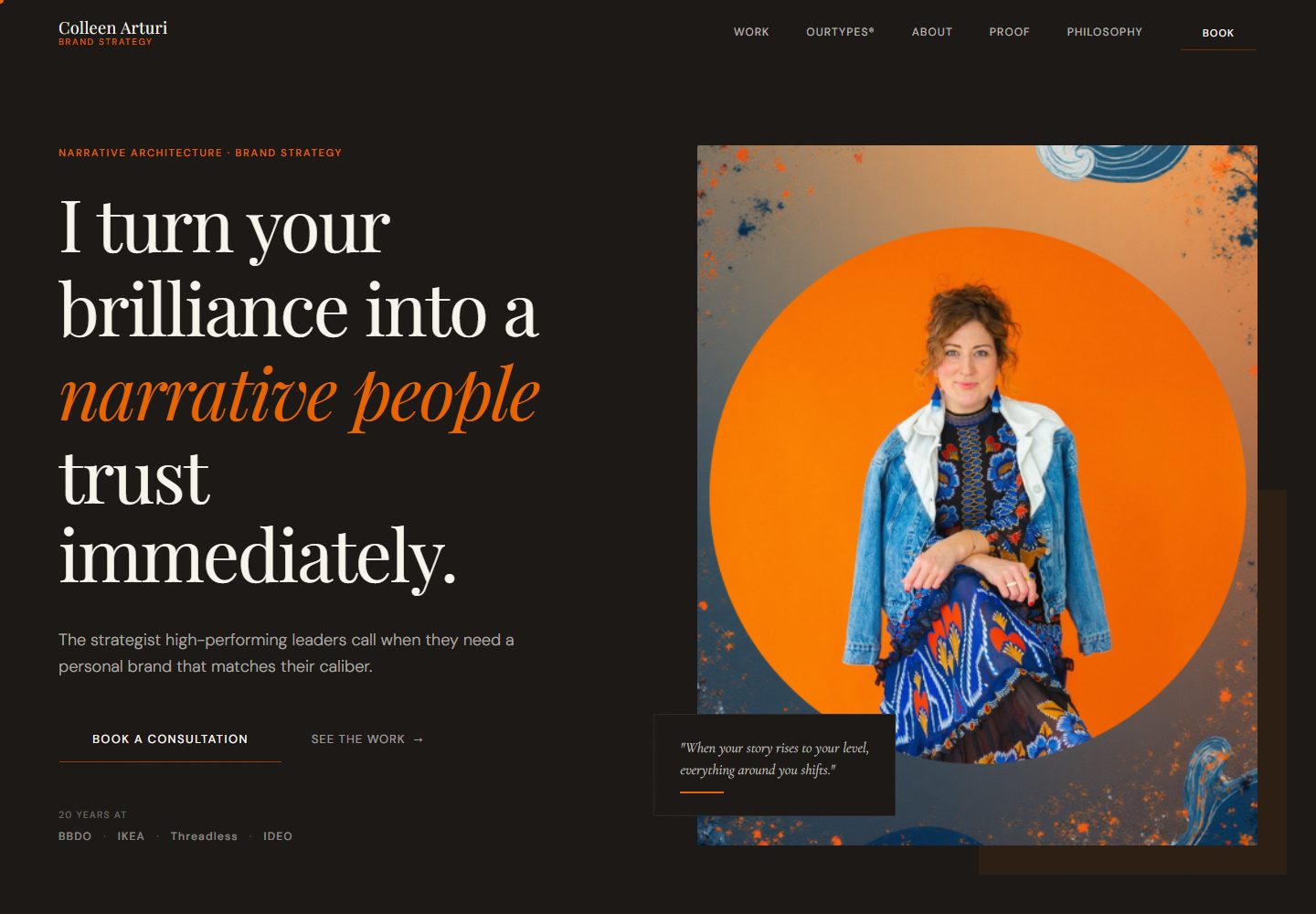 Colleen Arturi · Brand website preview