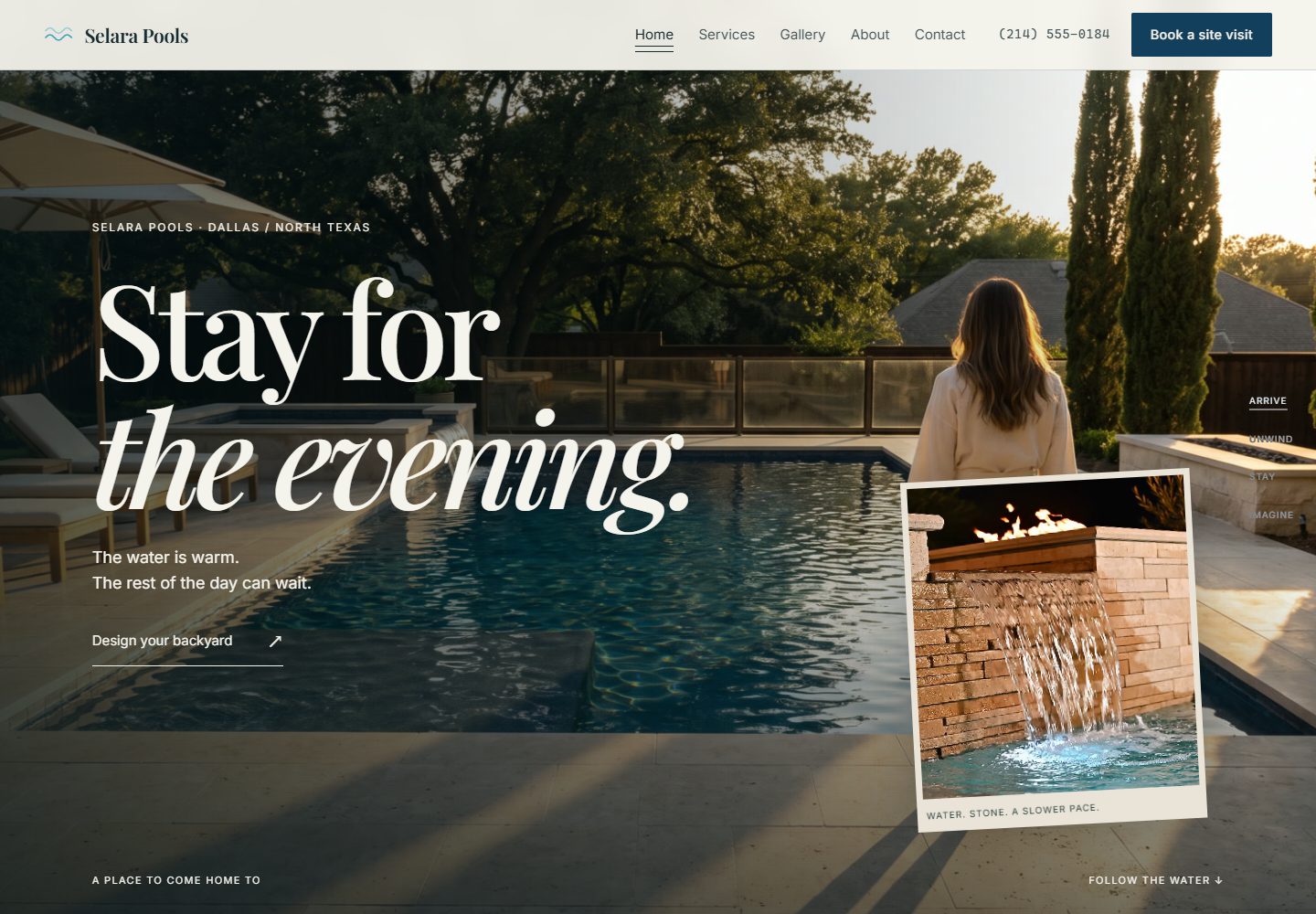 Selara Pools website preview