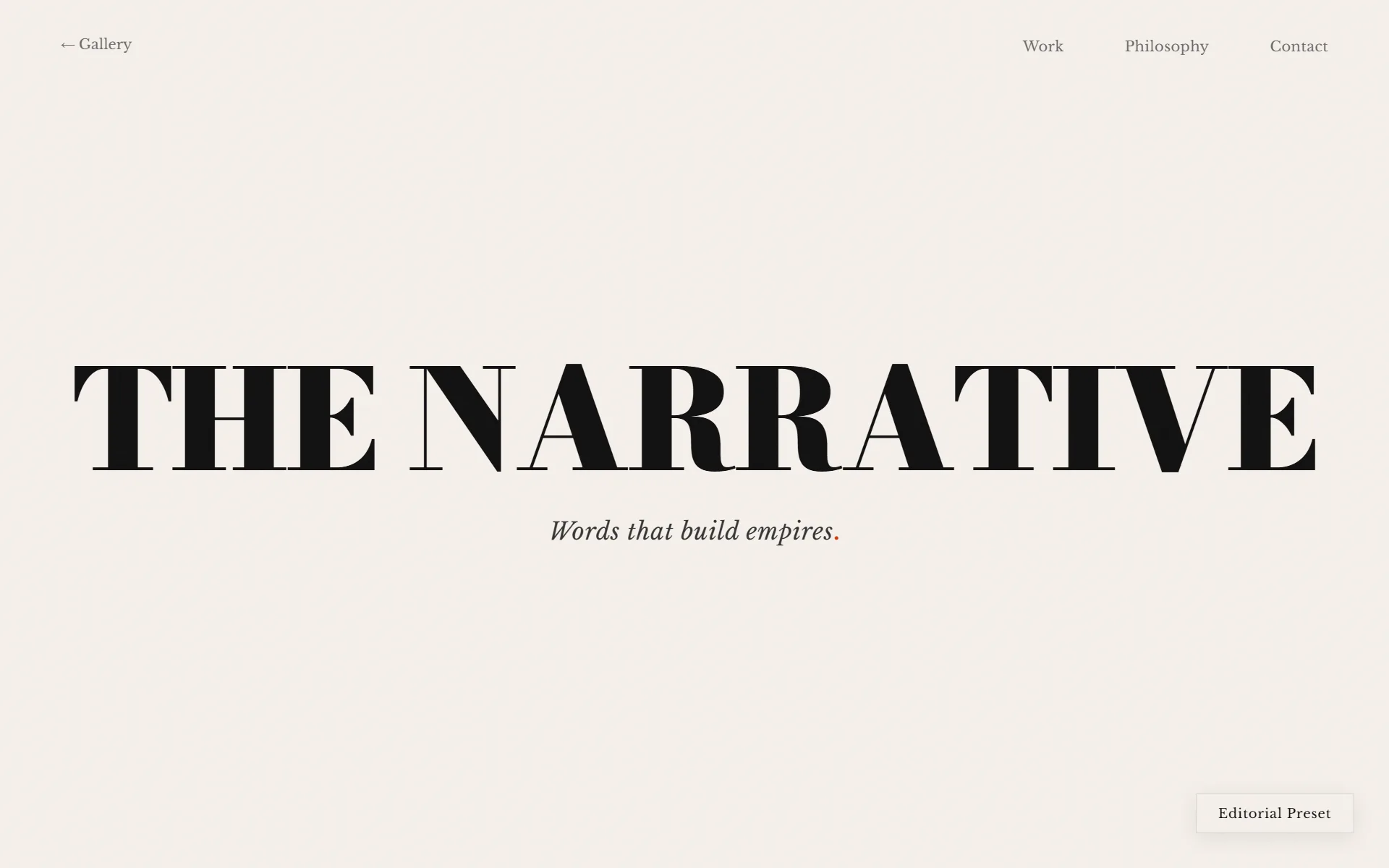 Editorial — The Narrative website
