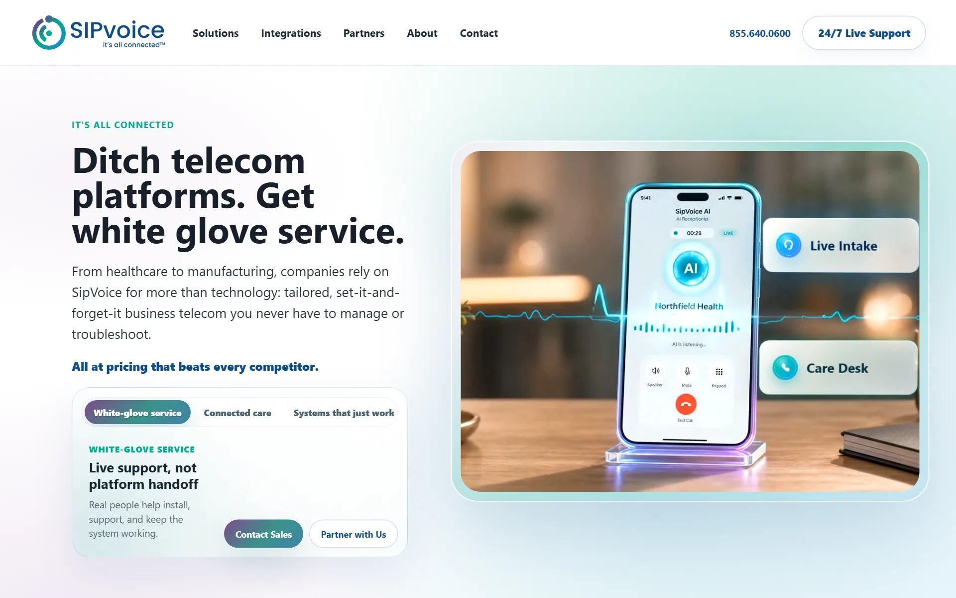 Telecom Service Site — SipVoice website