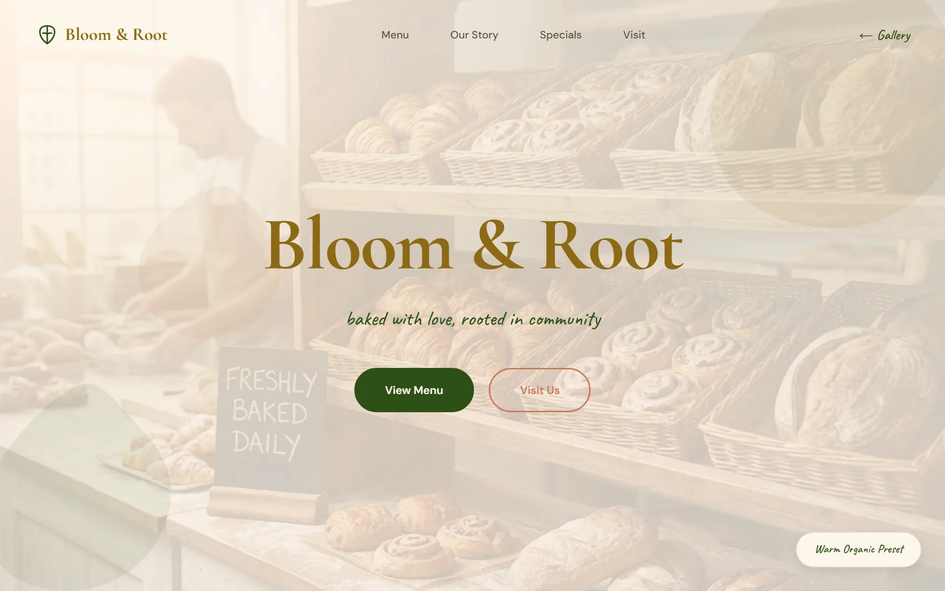 Warm & Organic — Bloom & Root website